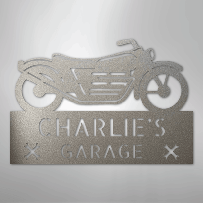My Easy Monogram Steel Sign Silver / 12" Motorcycle Adventure Monogram - Steel Sign