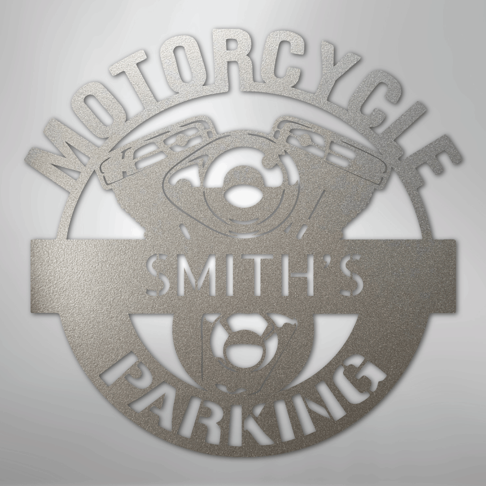 My Easy Monogram Steel Sign Silver / 12" Motorcycle Parking Monogram - Steel Sign