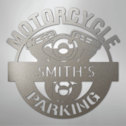 My Easy Monogram Steel Sign Silver / 12" Motorcycle Parking Monogram - Steel Sign