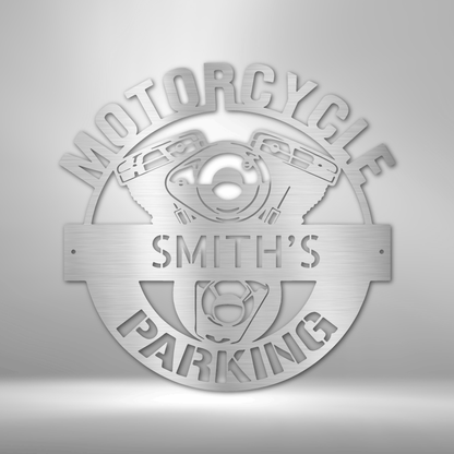 My Easy Monogram Steel Sign Silver / 12" Motorcycle Parking Monogram - Steel Sign