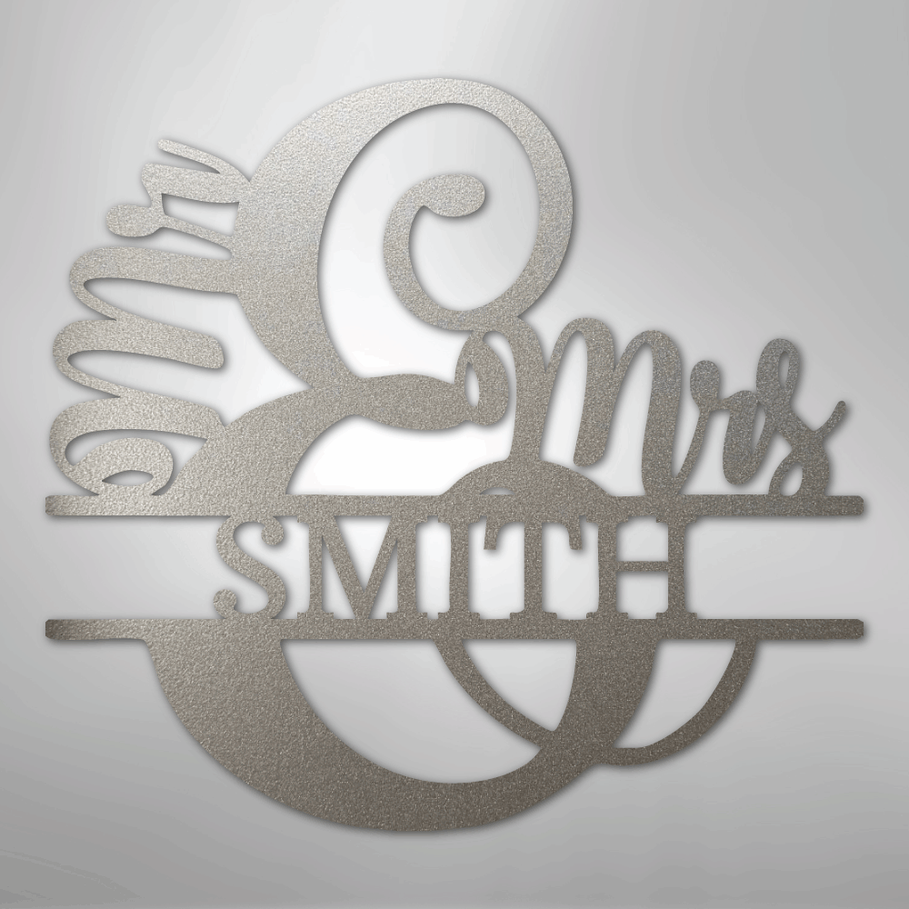 My Easy Monogram Steel Sign Silver / 12" New Couples Monogram - Steel Sign