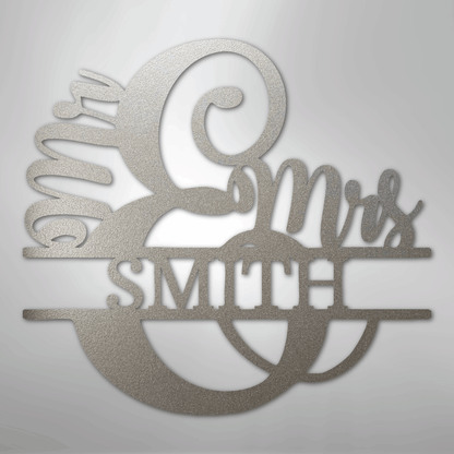 My Easy Monogram Steel Sign Silver / 12" New Couples Monogram - Steel Sign