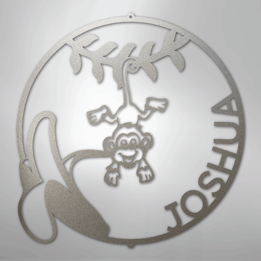 My Easy Monogram Steel Sign Silver / 12" Our Little Monkey Monogram - Steel Sign