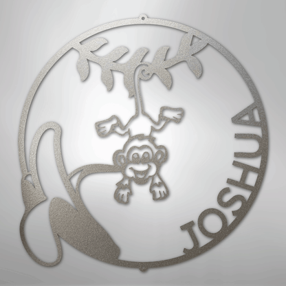 My Easy Monogram Steel Sign Silver / 12" Our Little Monkey Monogram - Steel Sign