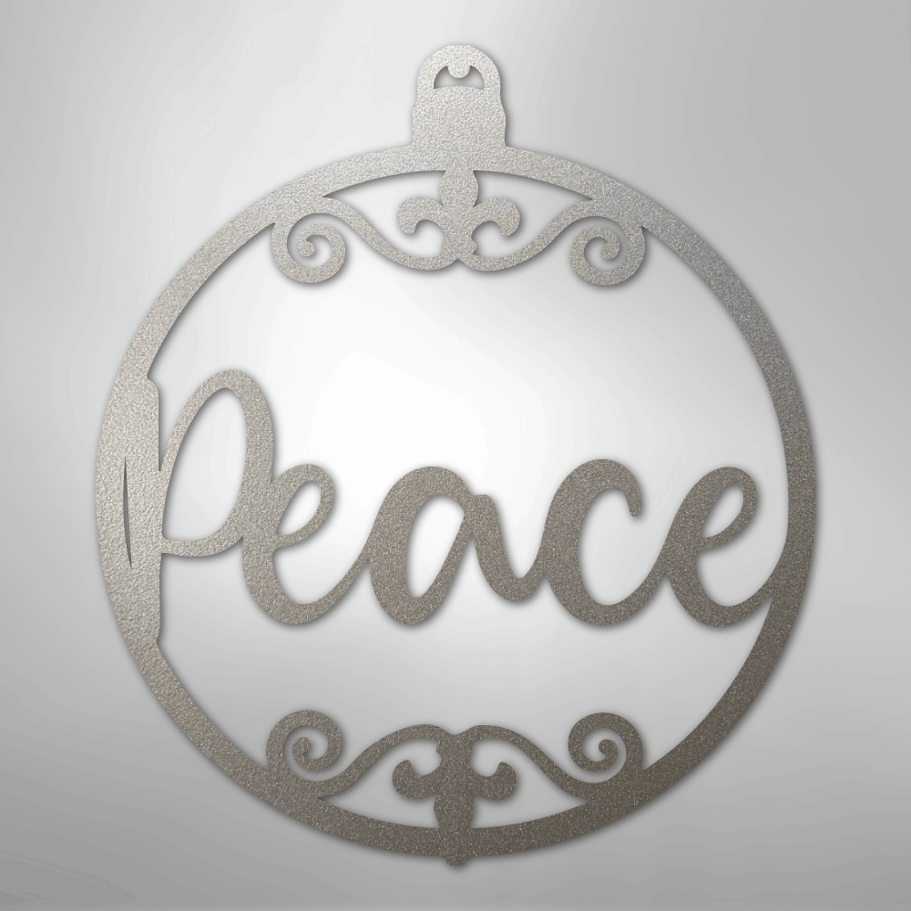 My Easy Monogram Steel Sign Silver / 12" Peace Ornament - Steel Sign