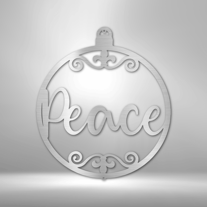 My Easy Monogram Steel Sign Silver / 12" Peace Ornament - Steel Sign