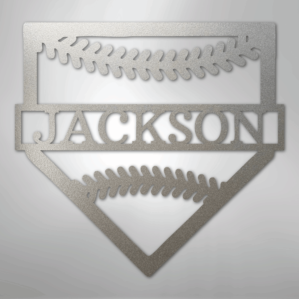 My Easy Monogram Steel Sign Silver / 12" Personal Home Base