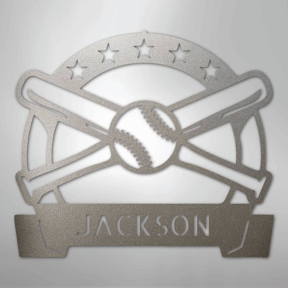 My Easy Monogram Steel Sign Silver / 12" Play Ball Monogram - Metal Sign
