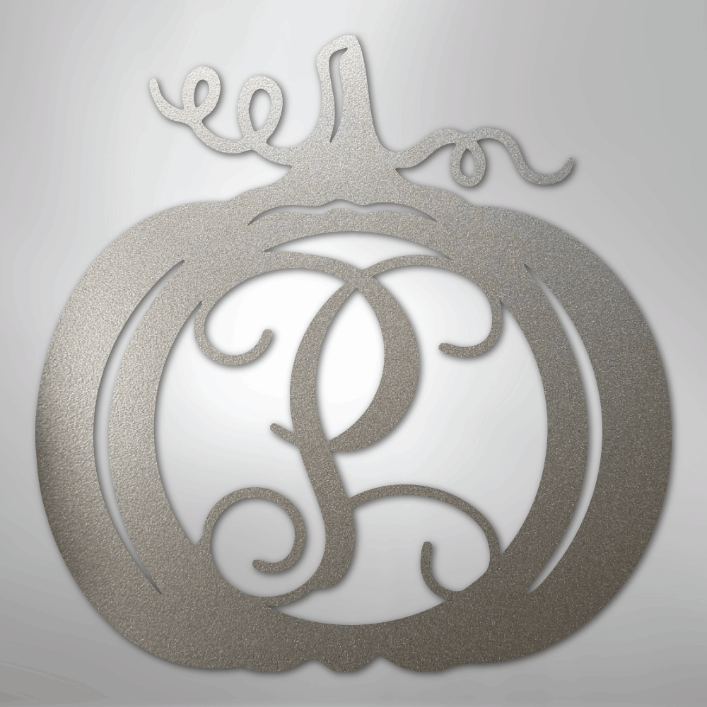 My Easy Monogram Steel Sign Silver / 12" Pumpkin Initial Monogram - Steel Sign