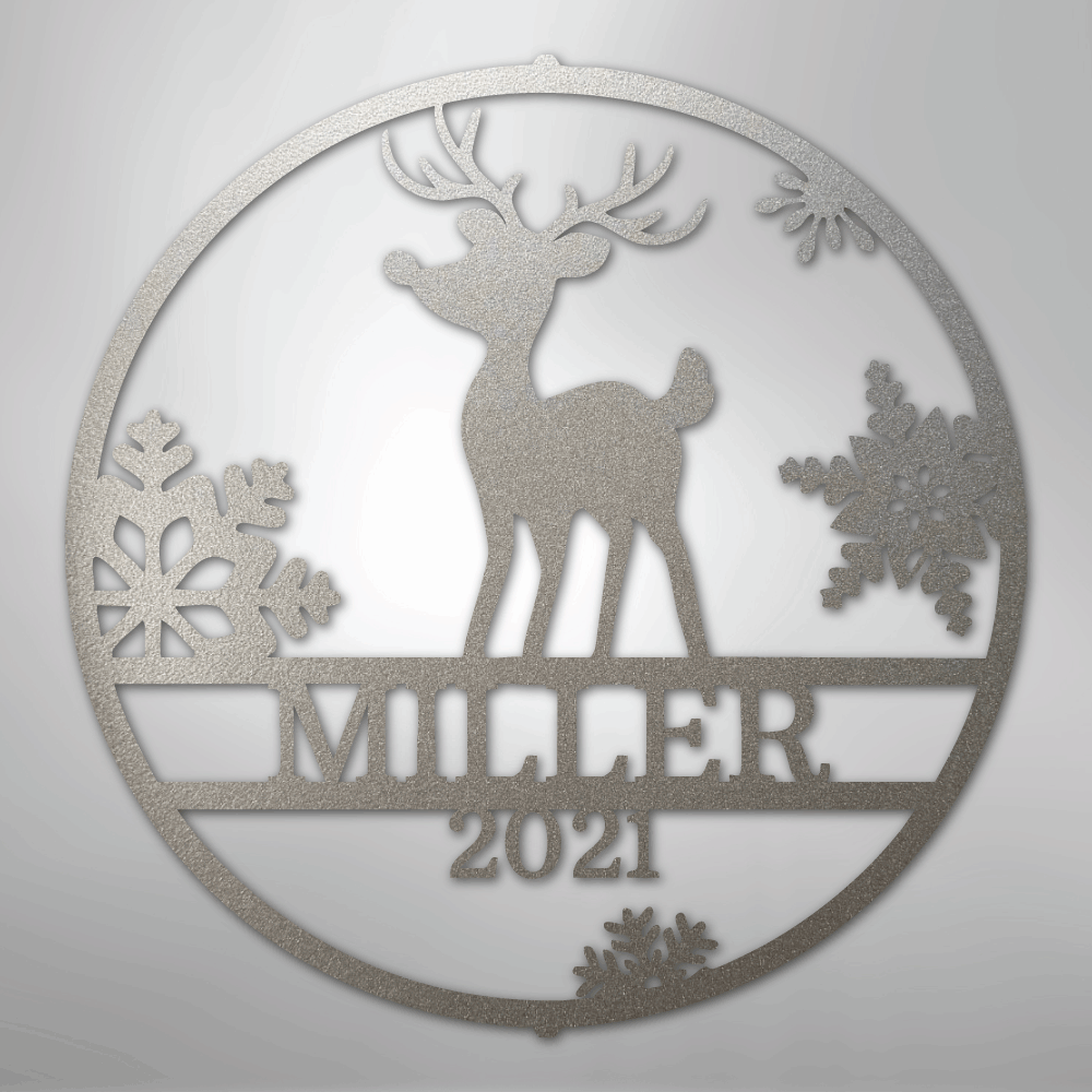 My Easy Monogram Steel Sign Silver / 12" Rudolph's Monogram - Steel Sign