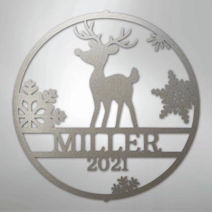 My Easy Monogram Steel Sign Silver / 12" Rudolph's Monogram - Steel Sign