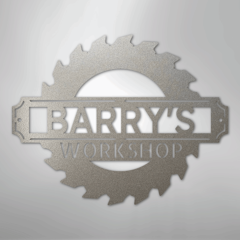 My Easy Monogram Steel Sign Silver / 12" Sawmill Monogram - Steel Sign