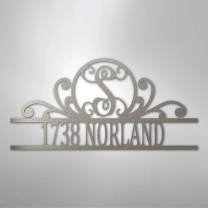 My Easy Monogram Steel Sign Silver / 12" Scroll Family Name Monogram - Steel Sign