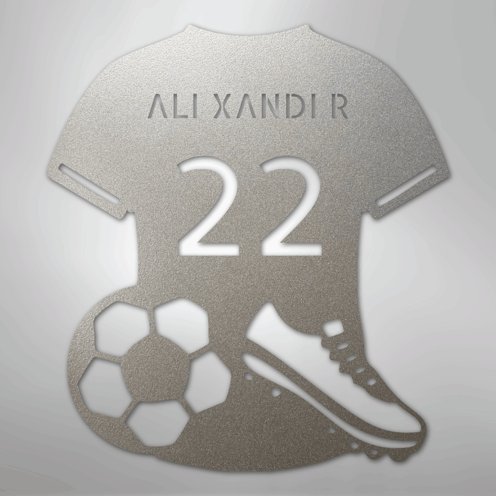 My Easy Monogram Steel Sign Silver / 12" Soccer Jersey Monogram - Steel Sign