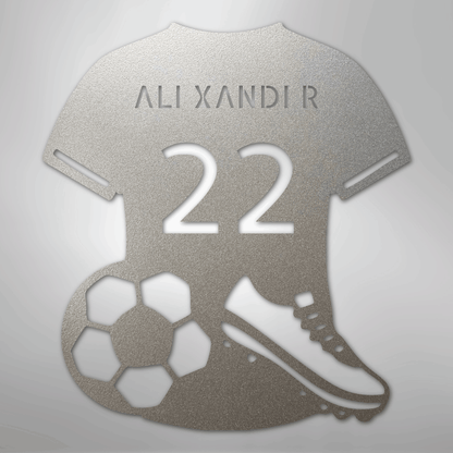 My Easy Monogram Steel Sign Silver / 12" Soccer Jersey Monogram - Steel Sign
