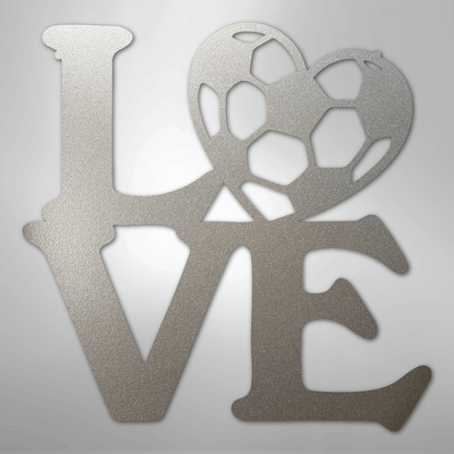 My Easy Monogram Steel Sign Silver / 12" Soccer Love - Steel Sign