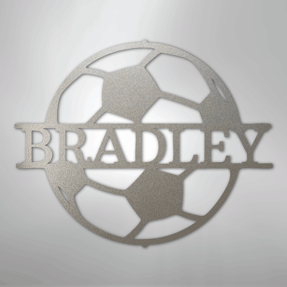 My Easy Monogram Steel Sign Silver / 12" Soccer Monogram - Steel Sign