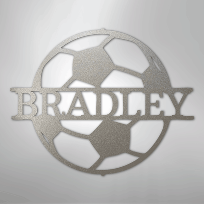 My Easy Monogram Steel Sign Silver / 12" Soccer Monogram - Steel Sign