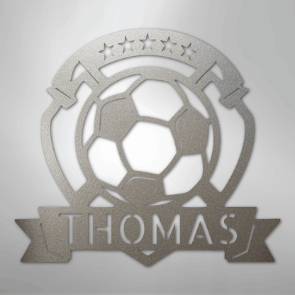 My Easy Monogram Steel Sign Silver / 12" Soccer Plaque Monogram - Steel Sign