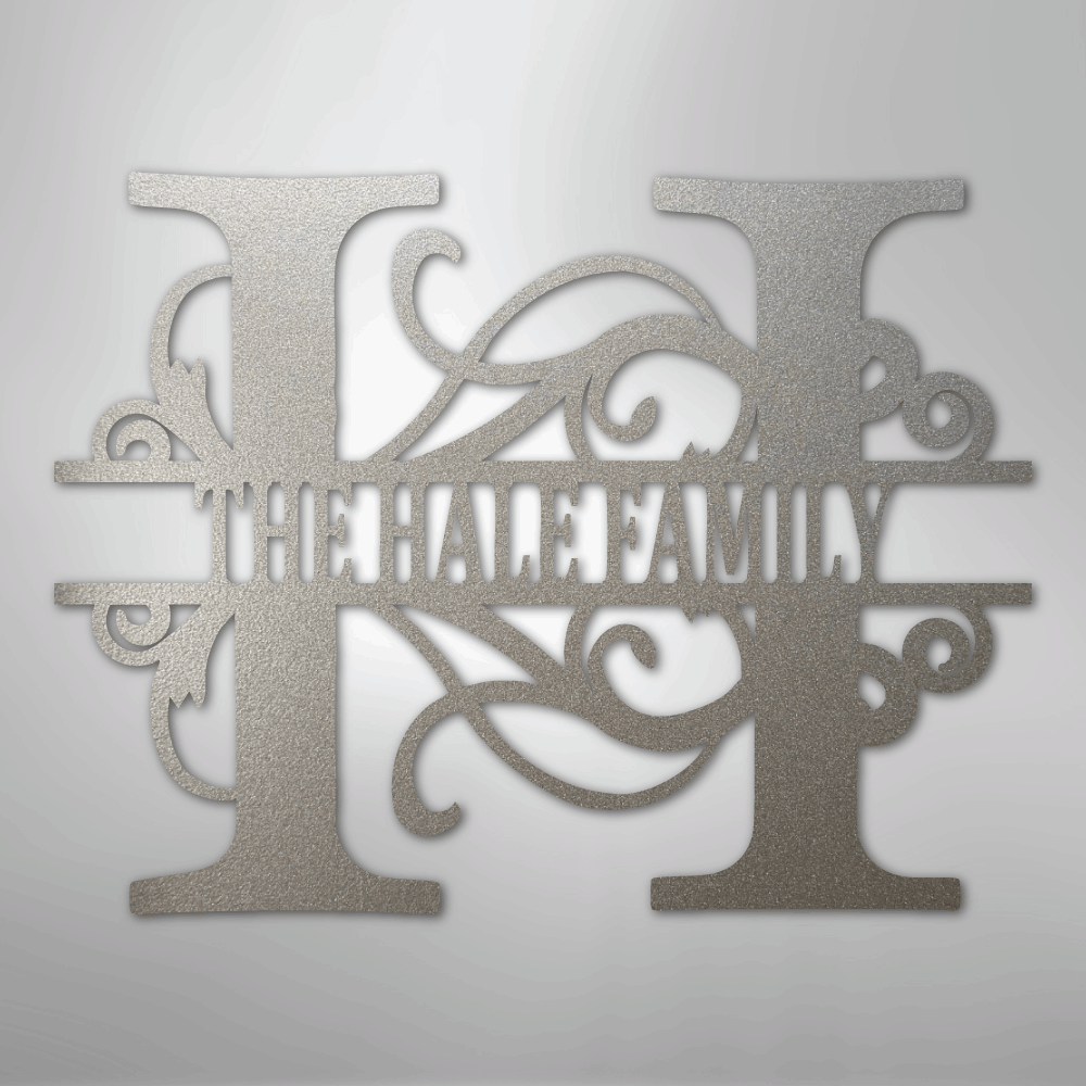 My Easy Monogram Steel Sign Silver / 12" Split Letter Monogram - Steel Sign