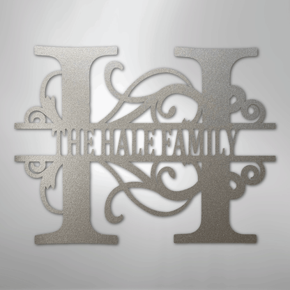 My Easy Monogram Steel Sign Silver / 12" Split Letter Monogram - Steel Sign
