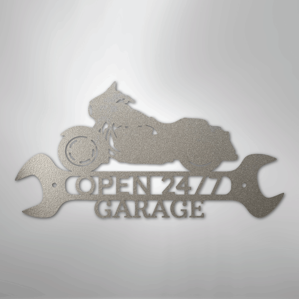My Easy Monogram Steel Sign Silver / 12" Street Glide Shop Monogram - Steel Sign