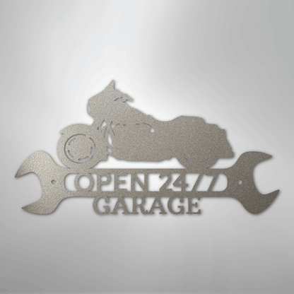 My Easy Monogram Steel Sign Silver / 12" Street Glide Shop Monogram - Steel Sign