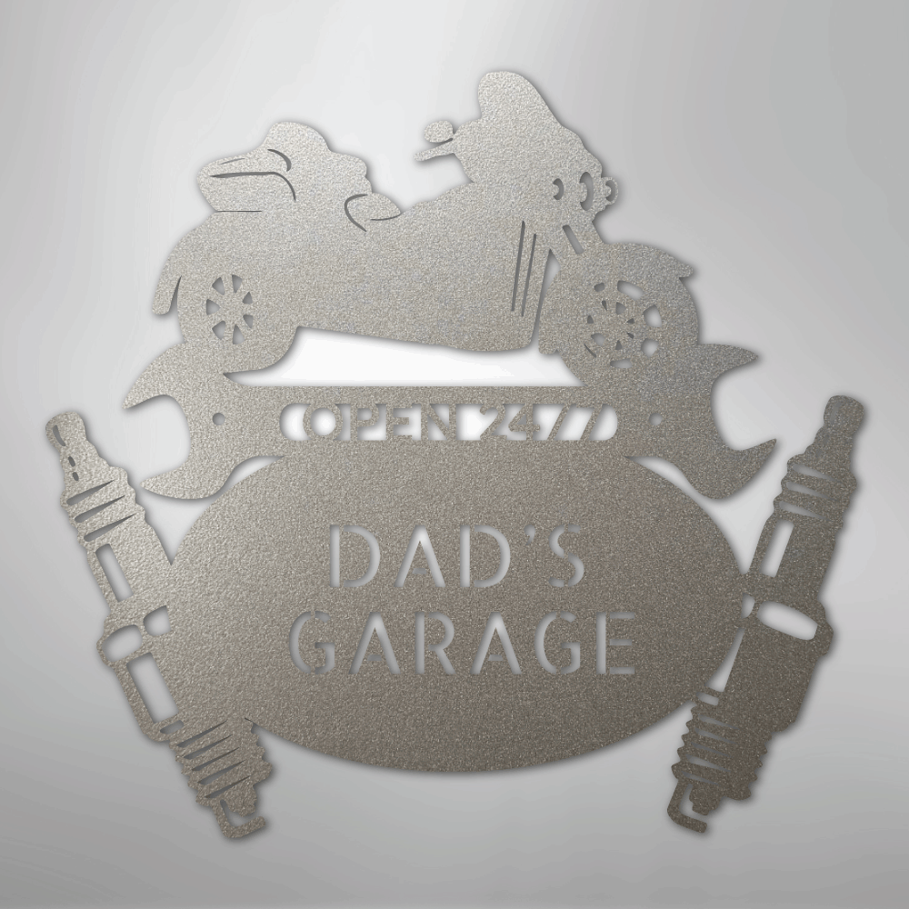 My Easy Monogram Steel Sign Silver / 12" Trike Mechanic Monogram - Steel Sign