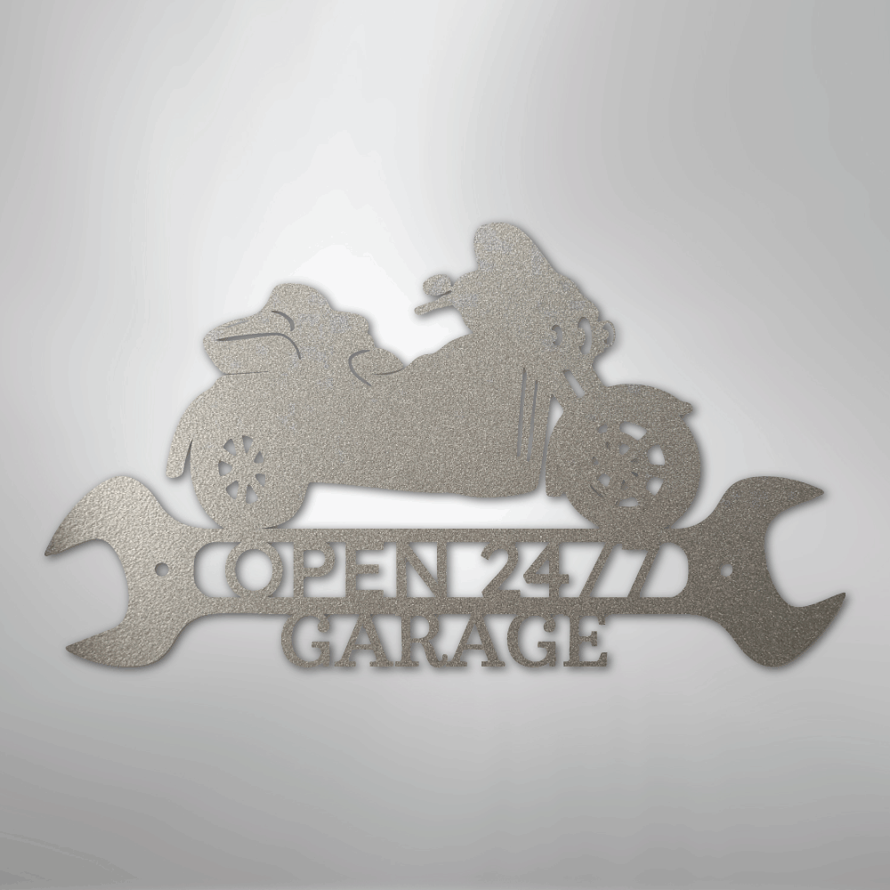 My Easy Monogram Steel Sign Silver / 12" Trike Shop Monogram - Steel Sign