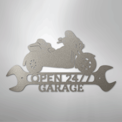 My Easy Monogram Steel Sign Silver / 12" Trike Shop Monogram - Steel Sign