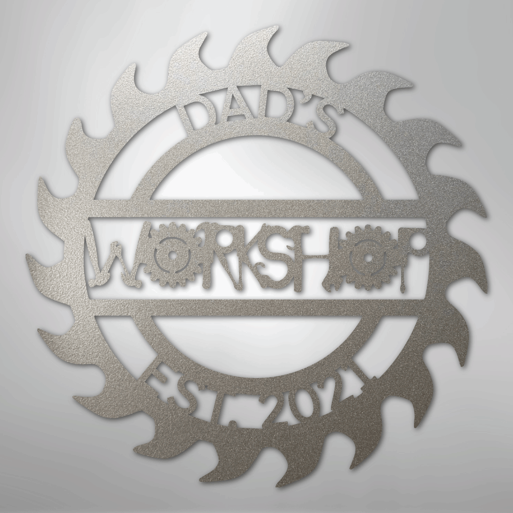 My Easy Monogram Steel Sign Silver / 12" Unique Workshop Monogram - Steel Sign