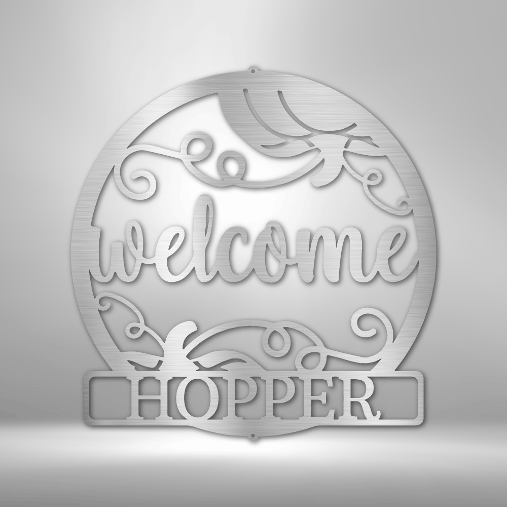 My Easy Monogram Steel Sign Silver / 12" Welcome Fall Monogram - Steel Sign