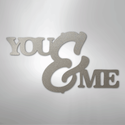 My Easy Monogram Steel Sign Silver / 12" You and Me Script - Steel Sign