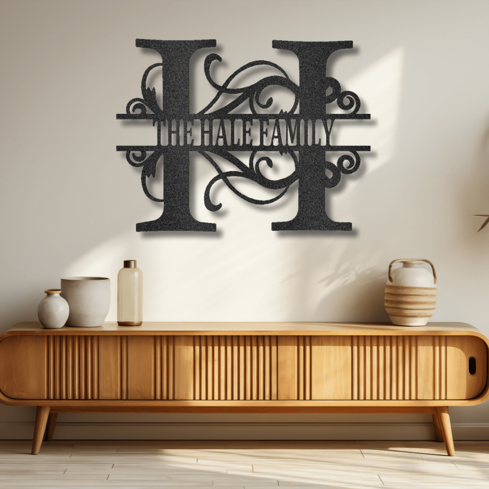 My Easy Monogram Steel Sign Split Letter Monogram - Steel Sign