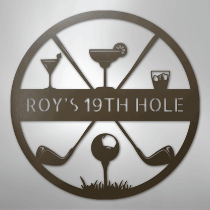 My Easy Monogram Steel Sign Stone / 24" 19th Hole Casual Monogram - Steel Sign