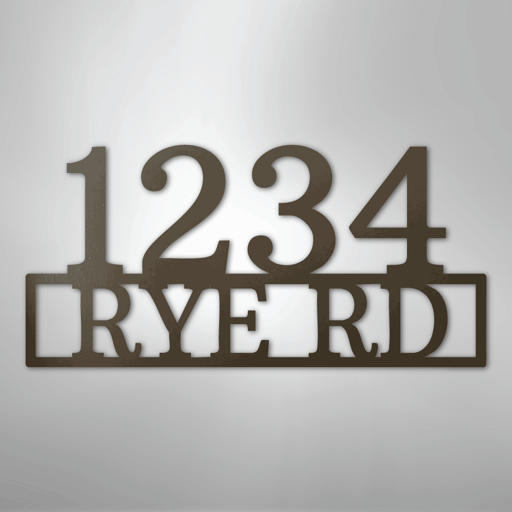 My Easy Monogram Steel Sign Stone / 24" Address - Steel Sign