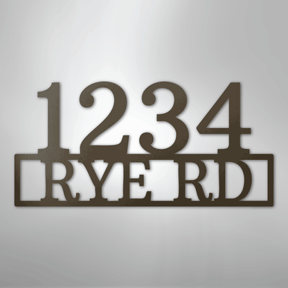 My Easy Monogram Steel Sign Stone / 24" Address - Steel Sign