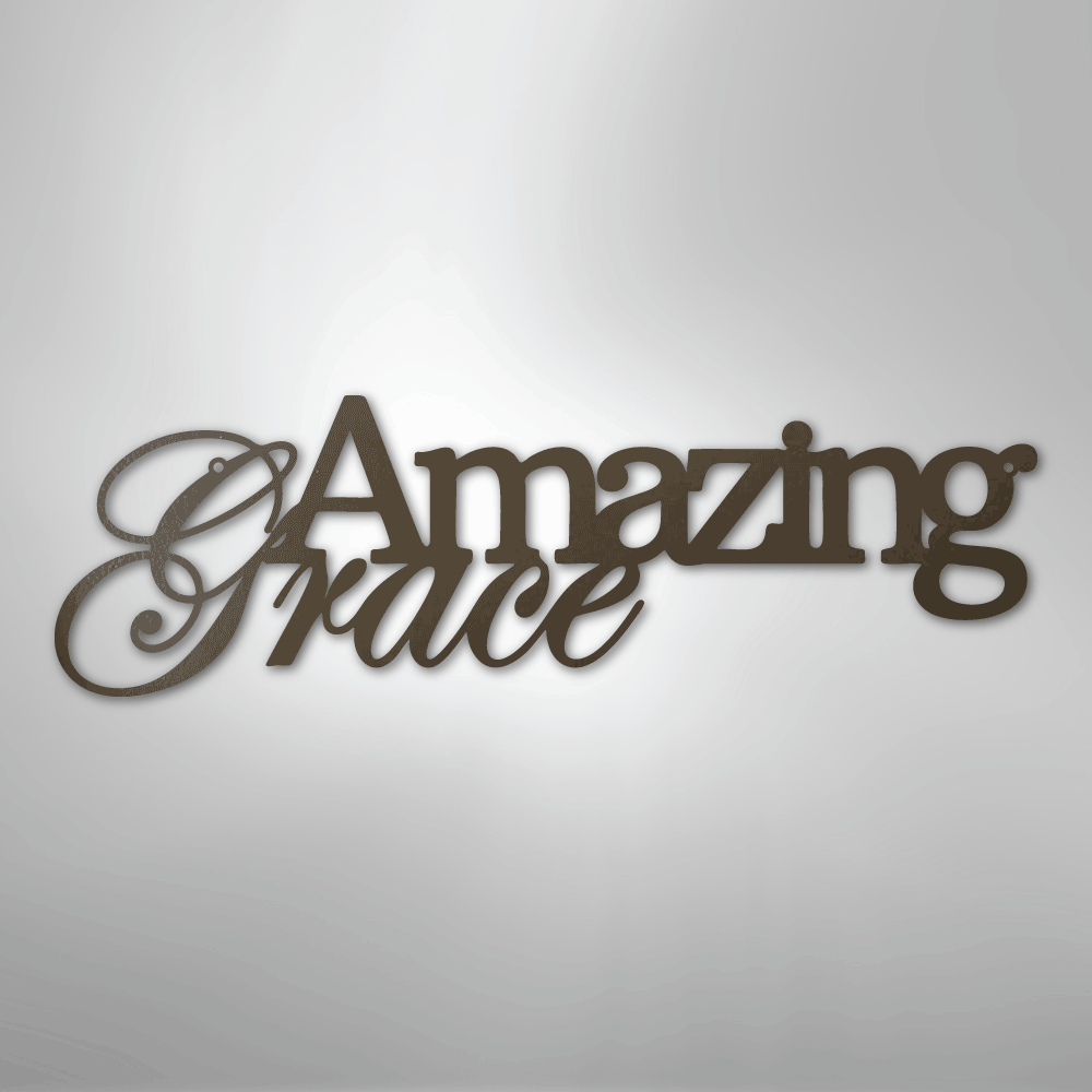 My Easy Monogram Steel Sign Stone / 24" Amazing Grace - Steel Sign