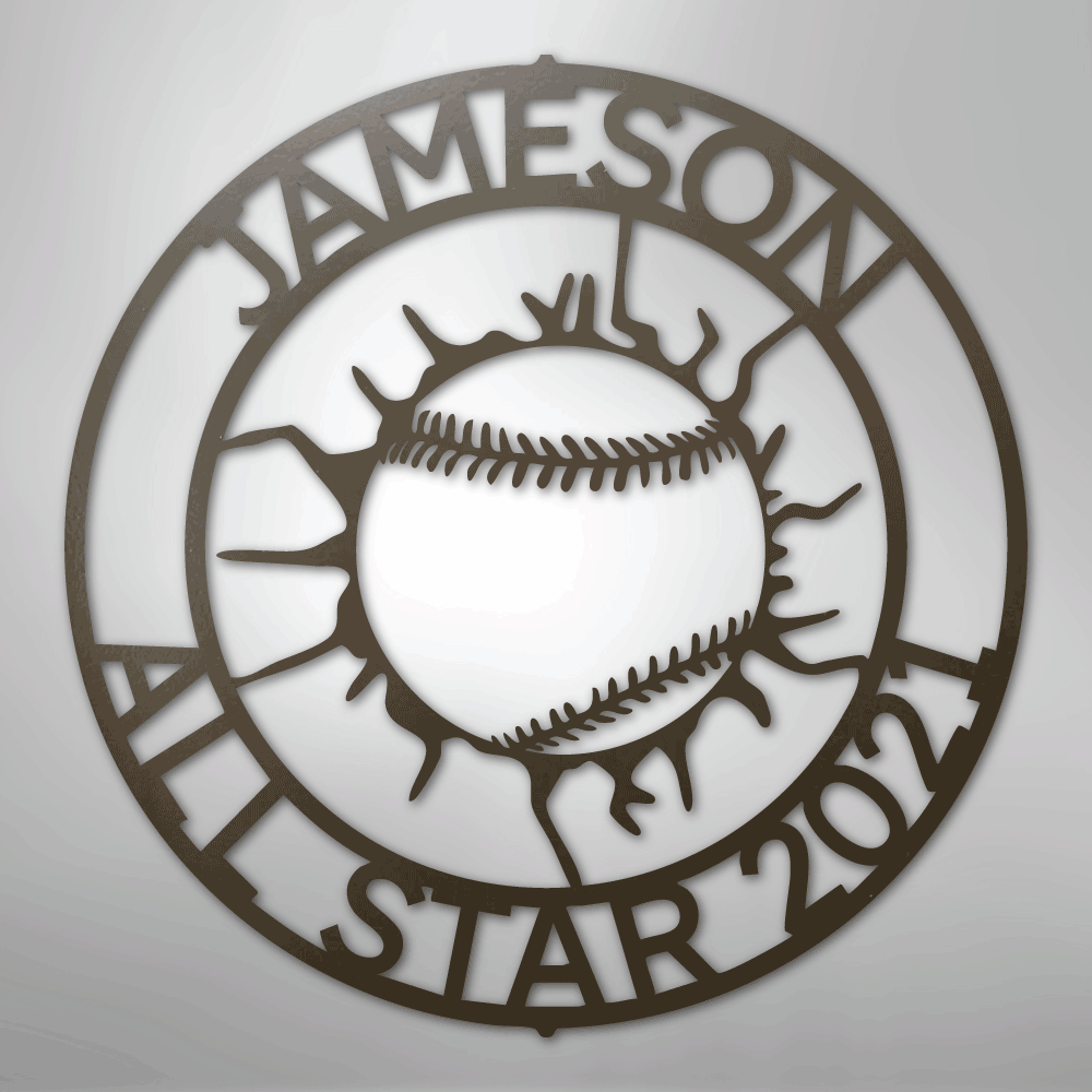 My Easy Monogram Steel Sign Stone / 24" Ball Wall Monogram