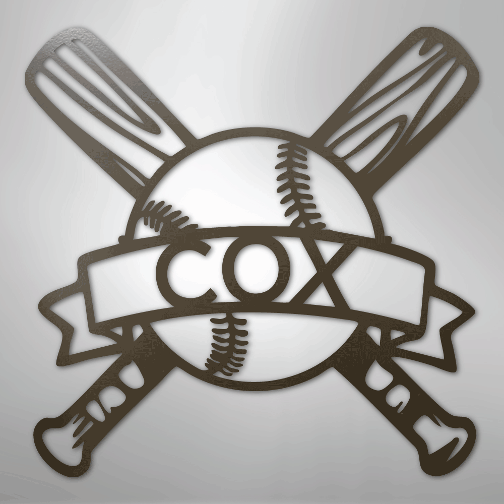 My Easy Monogram Steel Sign Stone / 24" Baseball Monogram - Metal Sign