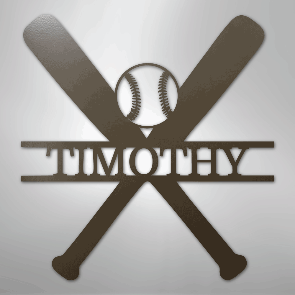 My Easy Monogram Steel Sign Stone / 24" Batter Up - Metal Sign