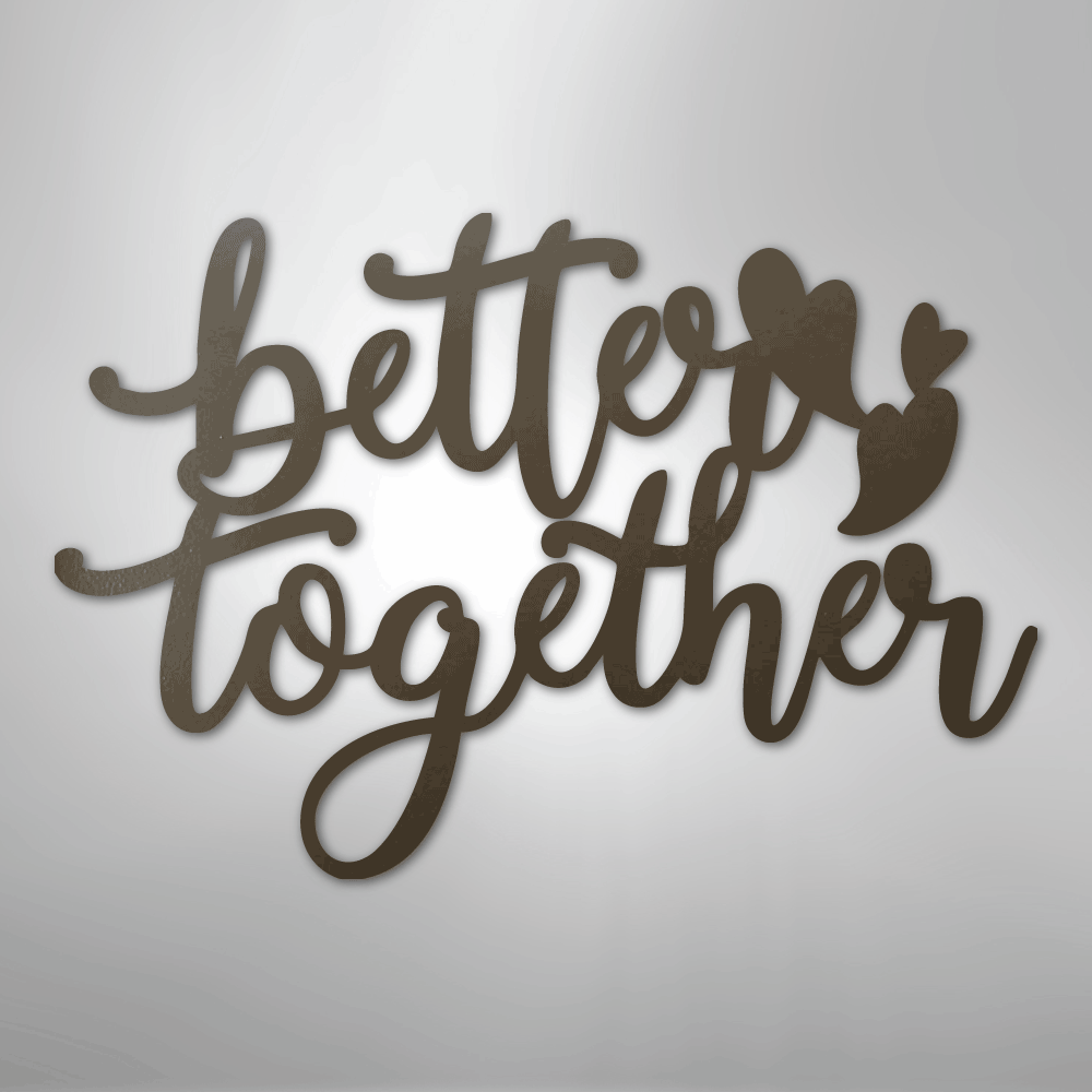 My Easy Monogram Steel Sign Stone / 24" Better Together Quote - Steel Sign