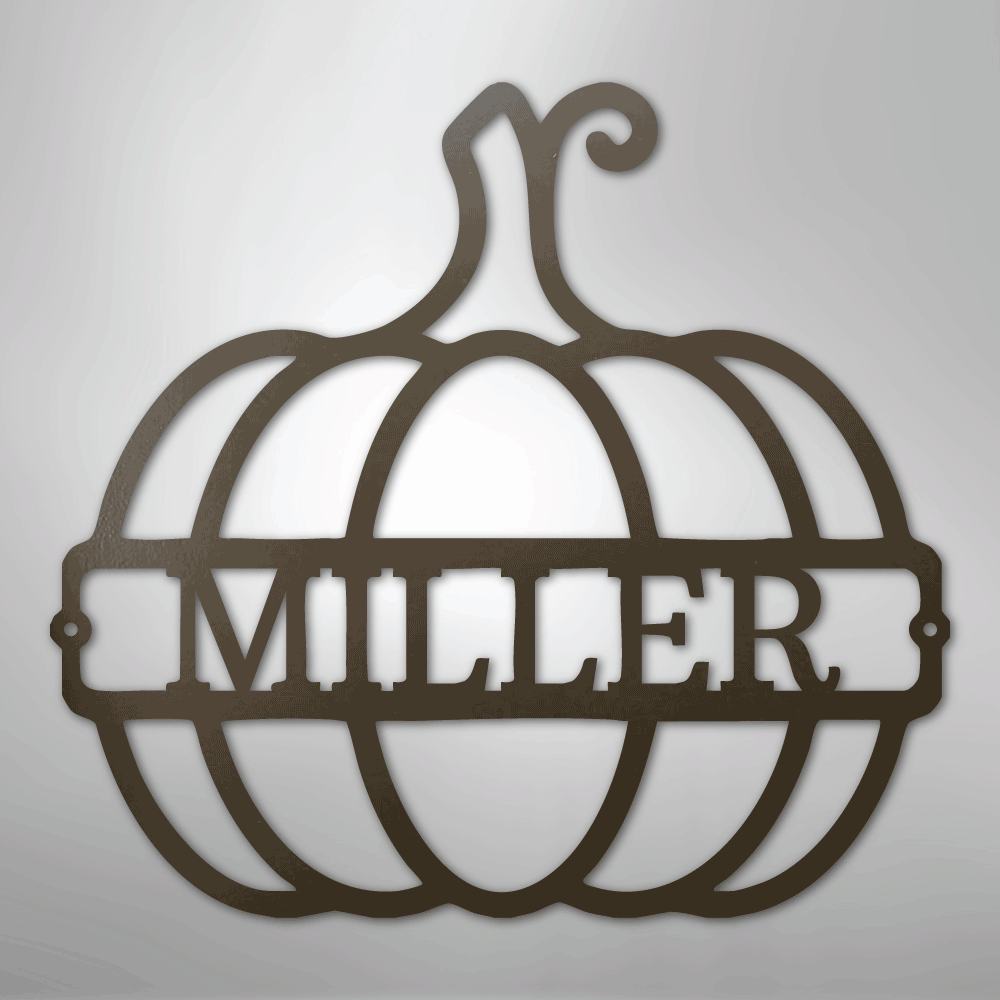My Easy Monogram Steel Sign Stone / 24" Big Pumpkin Monogram - Steel Sign