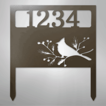 My Easy Monogram Steel Sign Stone / 24" Bird Yard Address Stake - Steel Sign