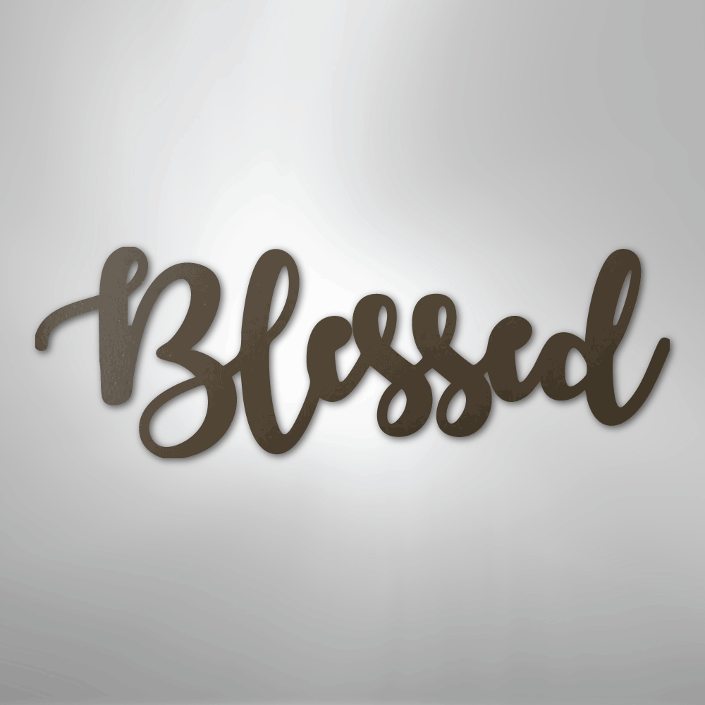 My Easy Monogram Steel Sign Stone / 24" Blessed Script - Steel Sign