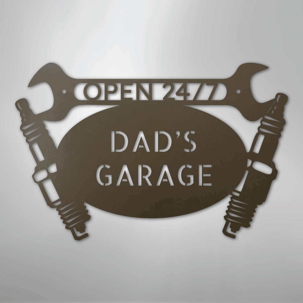 My Easy Monogram Steel Sign Stone / 24" Car Garage Monogram - Steel Sign
