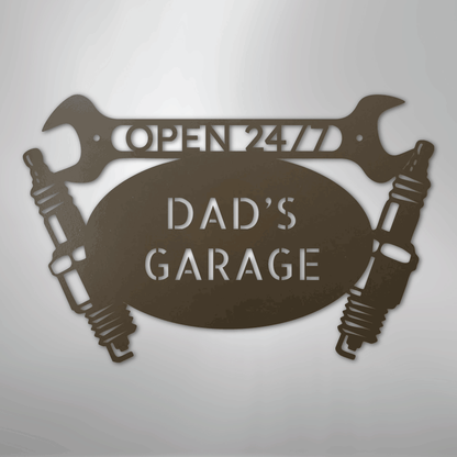 My Easy Monogram Steel Sign Stone / 24" Car Garage Monogram - Steel Sign