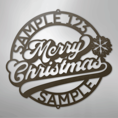 My Easy Monogram Steel Sign Stone / 24" Christmas Ring Monogram - Steel Sign