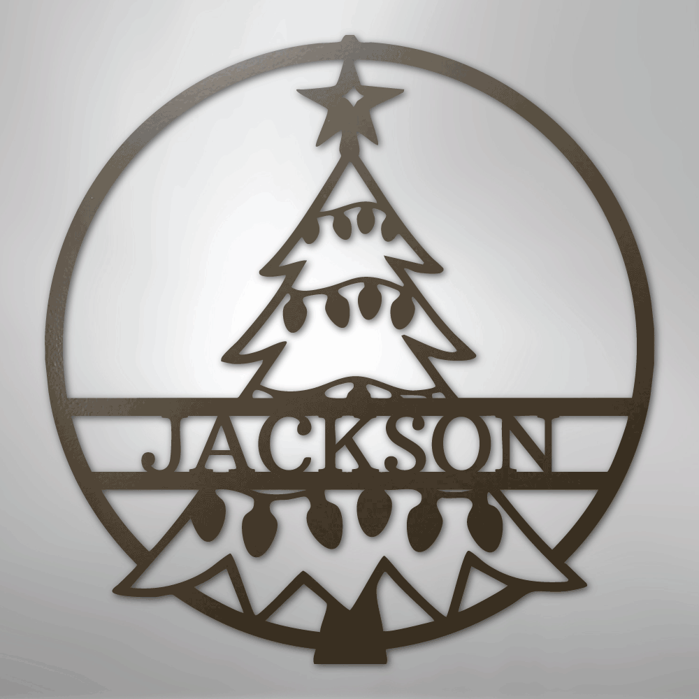 My Easy Monogram Steel Sign Stone / 24" Christmas Tree Monogram - Steel Sign