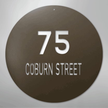My Easy Monogram Steel Sign Stone / 24" Circle Address - Steel Sign